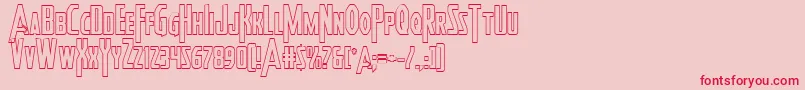 フォントHeroesassembleout – ピンクの背景に赤い文字