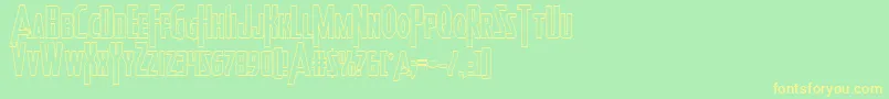 Heroesassembleout Font – Yellow Fonts on Green Background