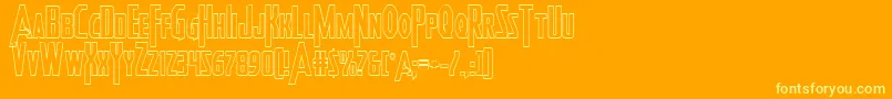 Heroesassembleout Font – Yellow Fonts on Orange Background