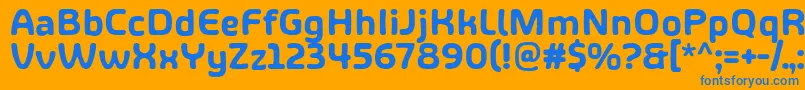 フォントShareHappinessAround – オレンジの背景に青い文字