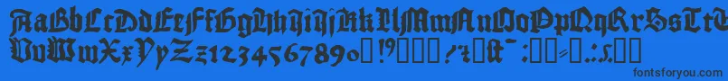 1456gutenberg Font – Black Fonts on Blue Background