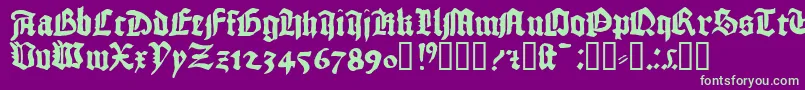 1456gutenberg-Schriftart – Grüne Schriften auf violettem Hintergrund