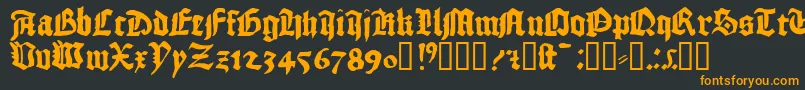 フォント1456gutenberg – 黒い背景にオレンジの文字