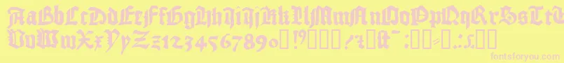 1456gutenberg Font – Pink Fonts on Yellow Background