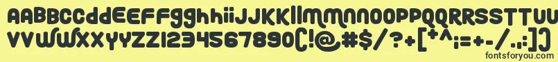 RoundyRainbows Font – Black Fonts on Yellow Background