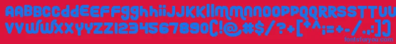 RoundyRainbows Font – Blue Fonts on Red Background