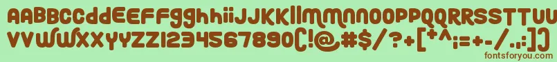 RoundyRainbows Font – Brown Fonts on Green Background
