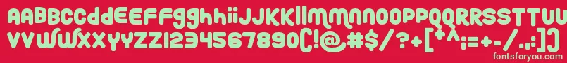 RoundyRainbows Font – Green Fonts on Red Background