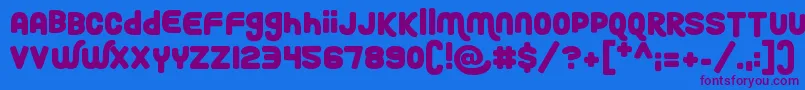 RoundyRainbows Font – Purple Fonts on Blue Background