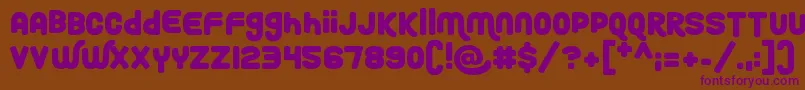 RoundyRainbows Font – Purple Fonts on Brown Background