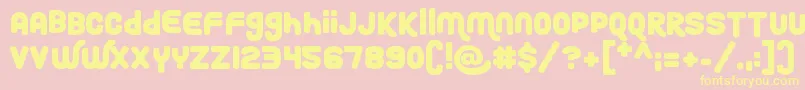 RoundyRainbows Font – Yellow Fonts on Pink Background