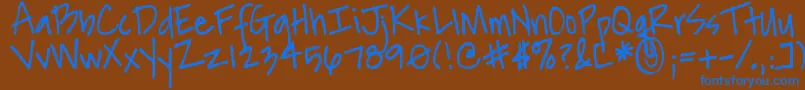 DjbAnotherMandy Font – Blue Fonts on Brown Background