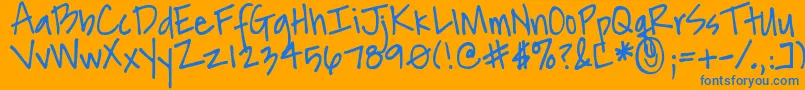 DjbAnotherMandy Font – Blue Fonts on Orange Background