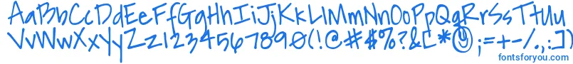 DjbAnotherMandy Font – Blue Fonts on White Background