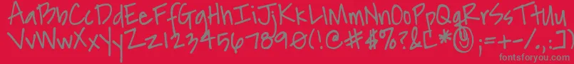 DjbAnotherMandy Font – Gray Fonts on Red Background