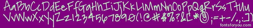 DjbAnotherMandy Font – Green Fonts on Purple Background