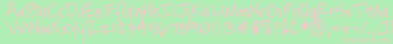 DjbAnotherMandy Font – Pink Fonts on Green Background