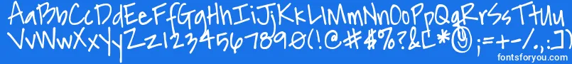 DjbAnotherMandy Font – White Fonts on Blue Background