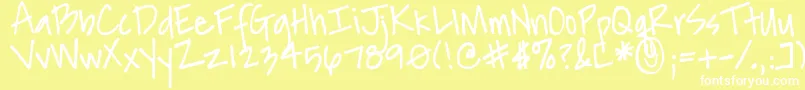 DjbAnotherMandy Font – White Fonts on Yellow Background