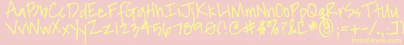 DjbAnotherMandy Font – Yellow Fonts on Pink Background