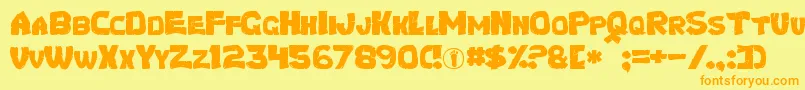 Turtles Font – Orange Fonts on Yellow Background