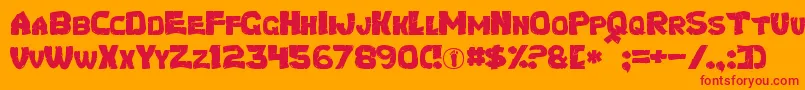 Turtles Font – Red Fonts on Orange Background