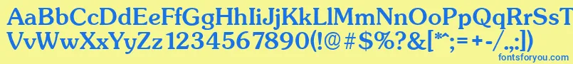 SunsetserialMediumRegular Font – Blue Fonts on Yellow Background