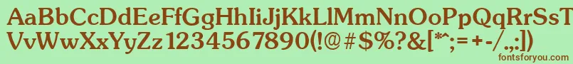 SunsetserialMediumRegular Font – Brown Fonts on Green Background