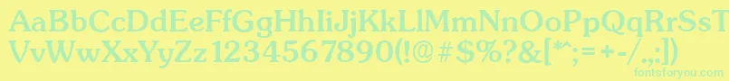 SunsetserialMediumRegular Font – Green Fonts on Yellow Background