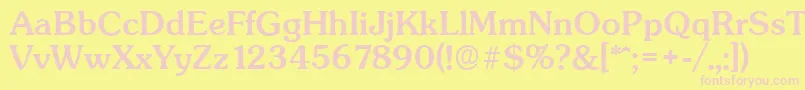 SunsetserialMediumRegular Font – Pink Fonts on Yellow Background