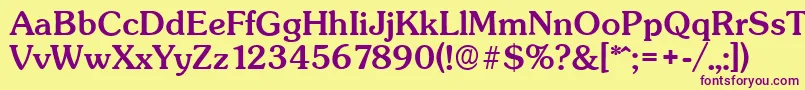 SunsetserialMediumRegular Font – Purple Fonts on Yellow Background