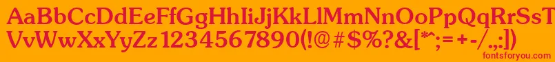 SunsetserialMediumRegular Font – Red Fonts on Orange Background