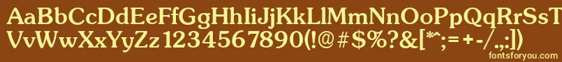 SunsetserialMediumRegular-fontti – keltaiset fontit ruskealla taustalla
