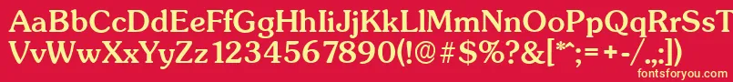 フォントSunsetserialMediumRegular – 黄色の文字、赤い背景