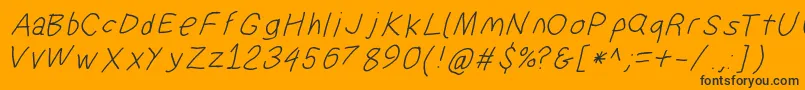 Czcionka Suplexdriverregularobl – czarne czcionki na pomarańczowym tle