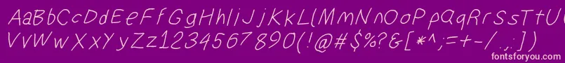 Suplexdriverregularobl Font – Pink Fonts on Purple Background