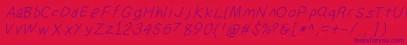 Шрифт Suplexdriverregularobl – фиолетовые шрифты на красном фоне