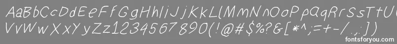 Suplexdriverregularobl Font – White Fonts on Gray Background