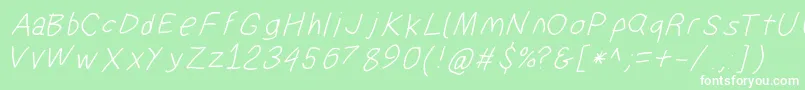 フォントSuplexdriverregularobl – 緑の背景に白い文字