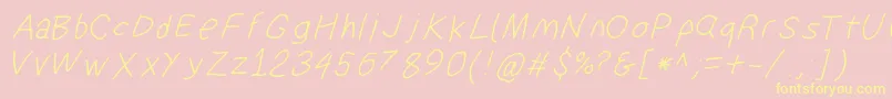 Suplexdriverregularobl Font – Yellow Fonts on Pink Background
