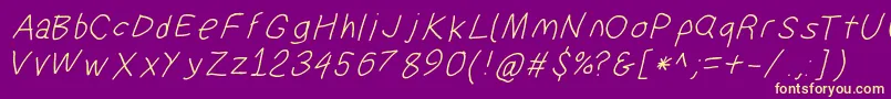 Suplexdriverregularobl Font – Yellow Fonts on Purple Background