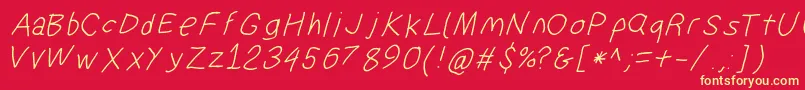 Suplexdriverregularobl Font – Yellow Fonts on Red Background