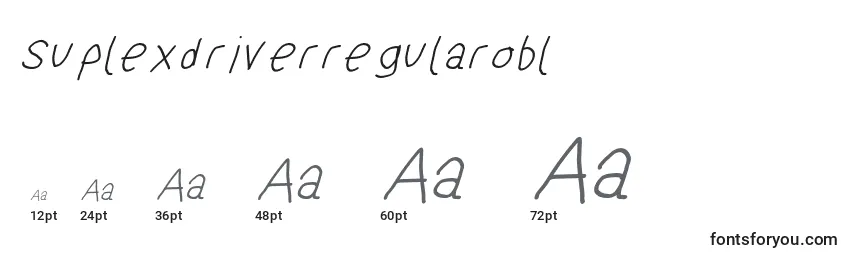 Suplexdriverregularobl font sizes