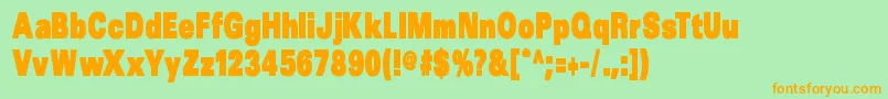 Police Sansblacksmall – polices orange sur fond vert