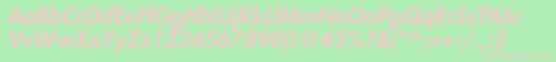 FavoritheavycItalic Font – Pink Fonts on Green Background