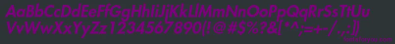 Czcionka FavoritheavycItalic – fioletowe czcionki na czarnym tle