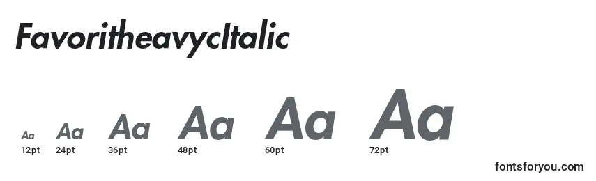 Größen der Schriftart FavoritheavycItalic