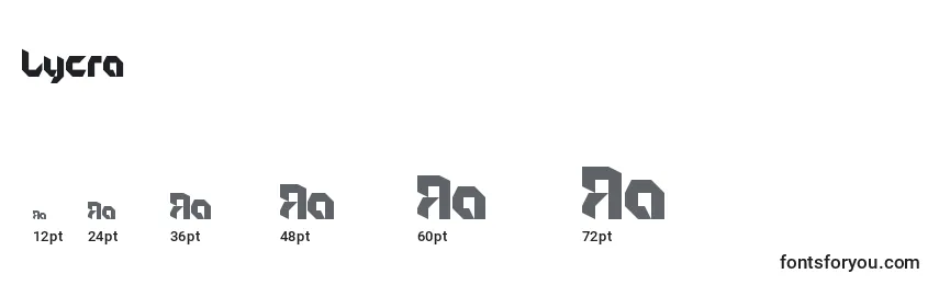 Lycra font sizes