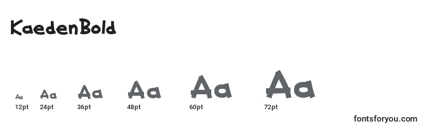 sizes of kaedenbold font, kaedenbold sizes