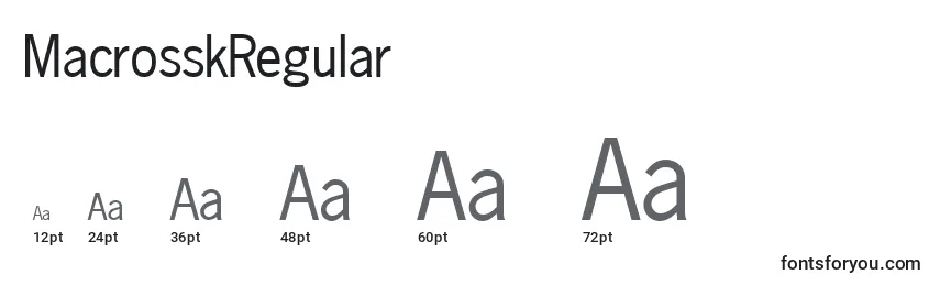 sizes of macrosskregular font, macrosskregular sizes
